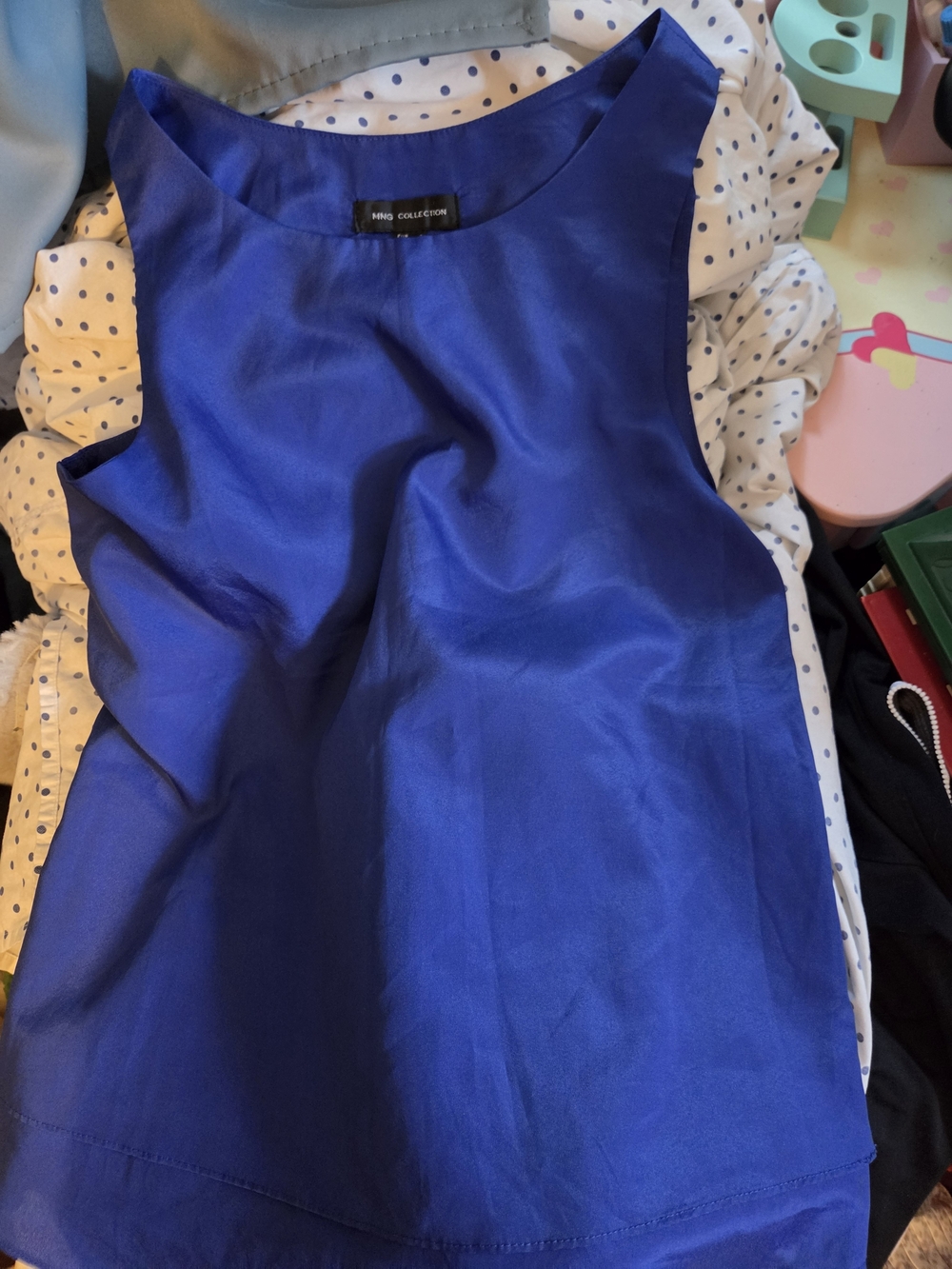 Moon Collection Sleeveless Royal Blue Shell Top